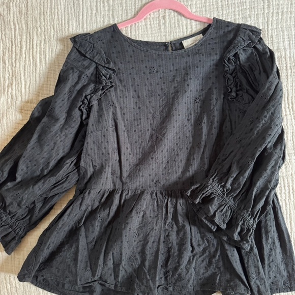 Eyelet lace peplum top with ruffle detail - Picture 4 of 4